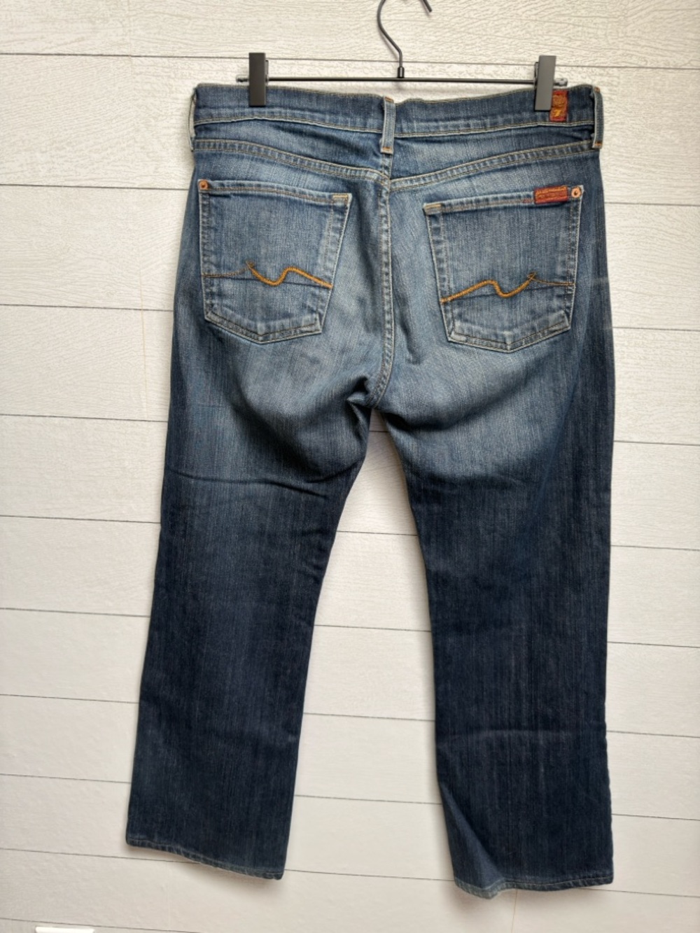 7 For All Mankind 7FAM Mens Bootcut Jeans Y2K Medium Wash Faded Denim Size 34 - Picture 5 of 13